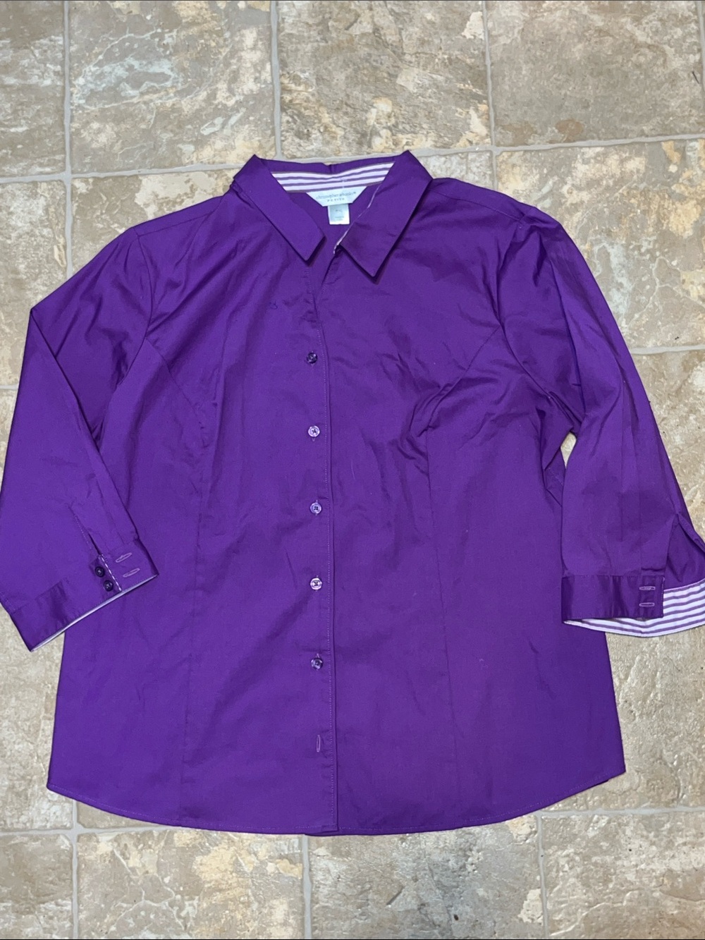 Christopher & Banks Women’s Purple Button-Front Dress Shirt